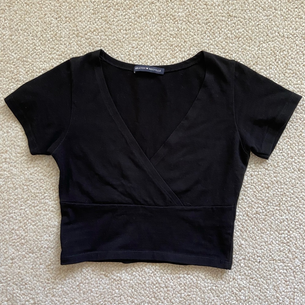 Brandy Melville Wrap-Front Crop Top